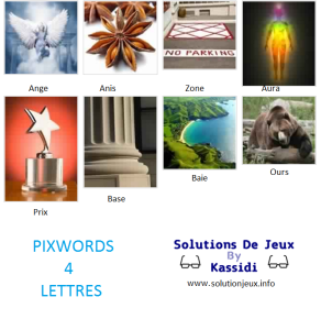 Pixwords solutions mots à 4 lettres info 1