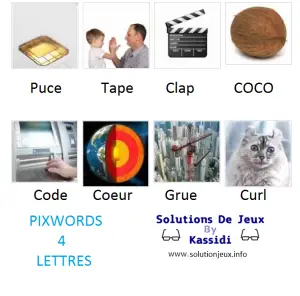Pixwords solutions mots à 4 lettres info 3