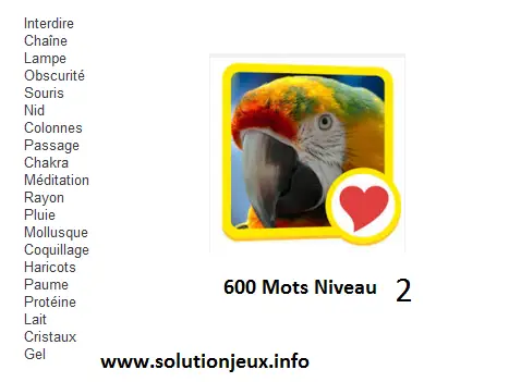 600 Mots niveau 2 Solutions