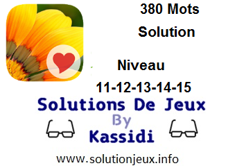 380 Mots niveau 11-12-13-14-15 réponses