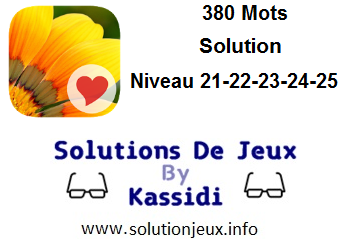 380 Mots niveau 21-22-23-24-25 solution