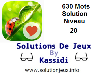 Solution 630 Mots Niveau 20