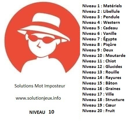 Solution-Mot-Imposteur - Niveau 10