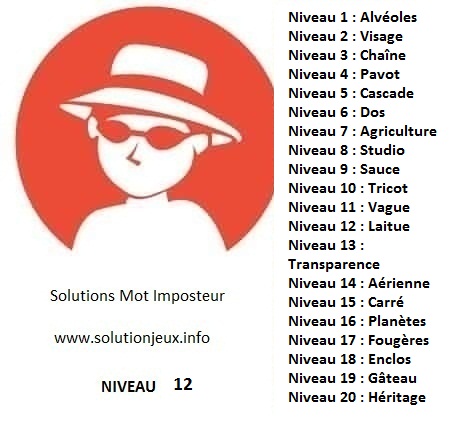 Solution-Mot-Imposteur - Niveau 12