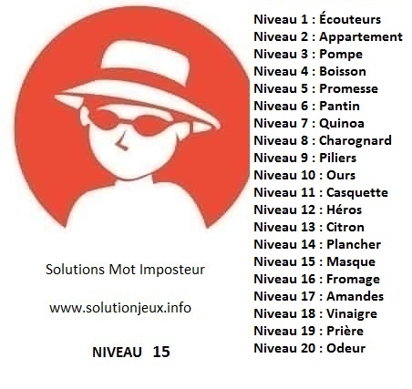 Solution-Mot-Imposteur - Niveau 15
