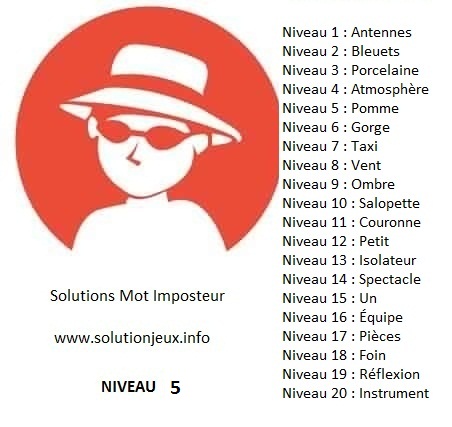 Solution-Mot-Imposteur - Niveau 5