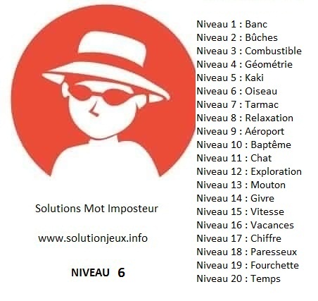 Solution-Mot-Imposteur - Niveau 6